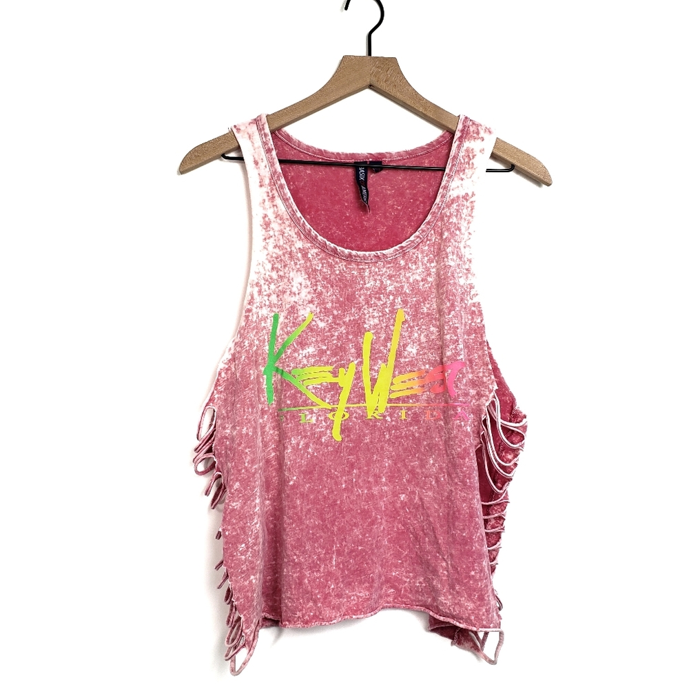 ●Basix Of America Tie Dyed Cut Out Tank Top